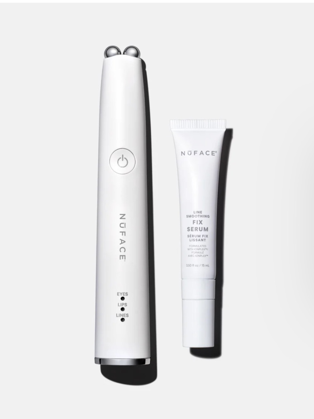 NuFACE White Microcurrent Facial Device with Fix Serum New
